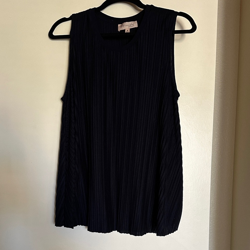 Philosophy Navy Pleated Tank Top